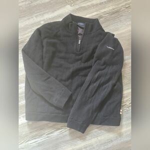 Burberry Black Zip Up Sweater with High Collar